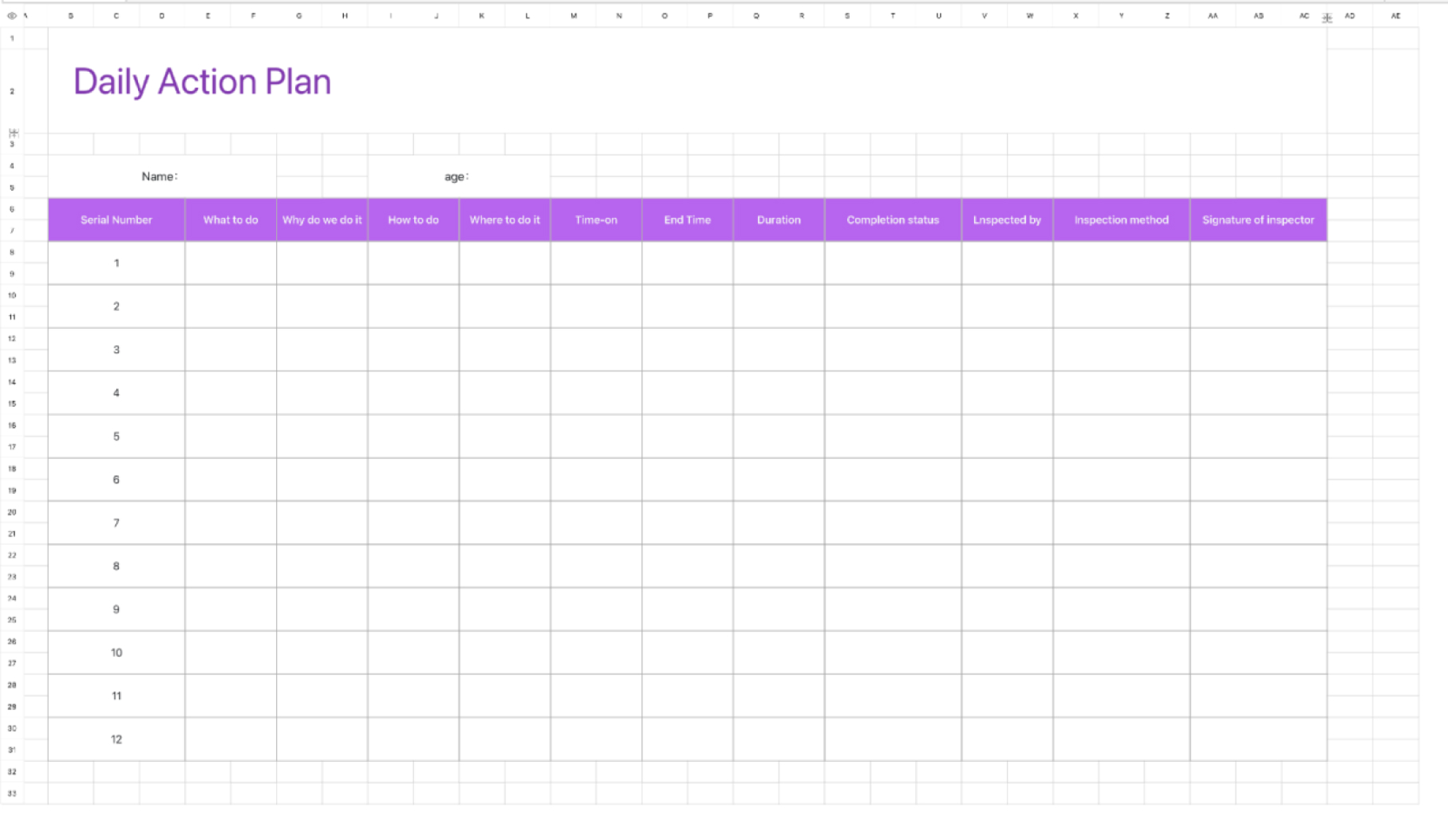 Daily Action Plan